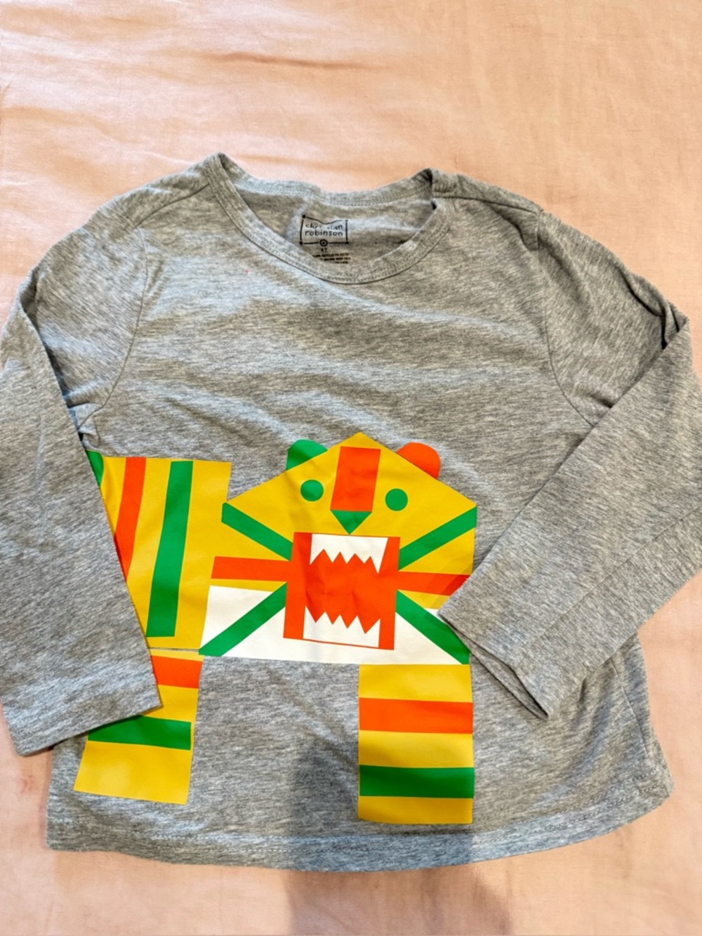 Christian Robinson x Target Gray Long-Sleeve Tiger Graphic Tee